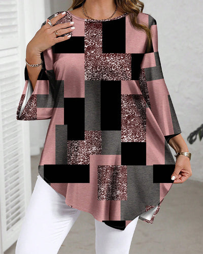 Blouse À Carreaux Décontractée Large