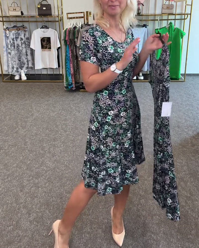 Robe Élégante Taille Fine Imprimée