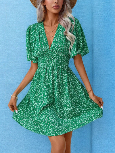 Camille - Robe Estivale À Fleurs Et Décolleté En V