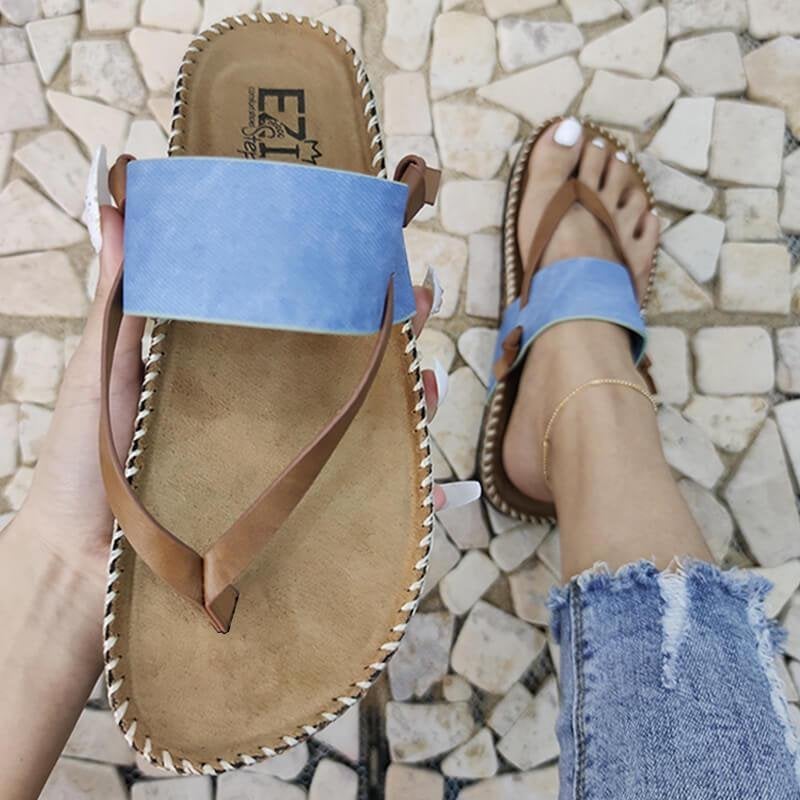 Isa - Sandales bleues à enfiler pour femmes pour un confort ultime