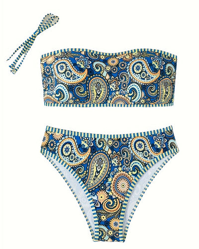 Maillot de Bain Deux Pièces Style Ethnique Imprimé