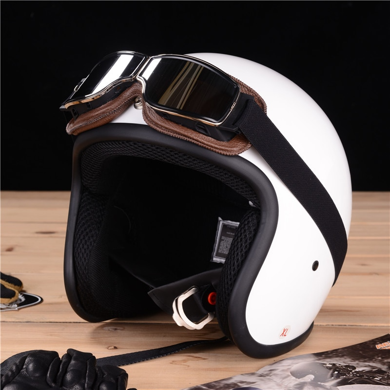 Luke - Lunettes de moto élégantes en cuir végétal vintage pour l'automne, pour elle et lui