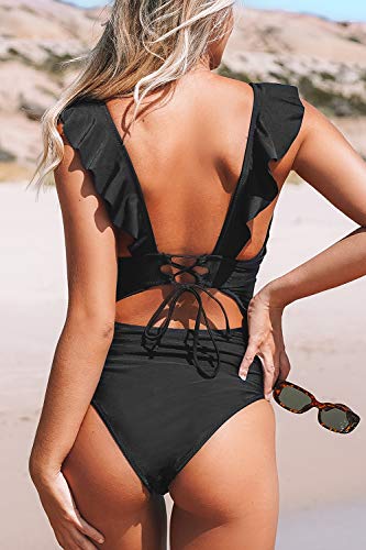 Maillot de Bain Femme Gainant – Décolleté en V et Design Froncé
