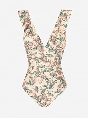 Maillot de Bain Femme Gainant – Décolleté en V et Design Froncé