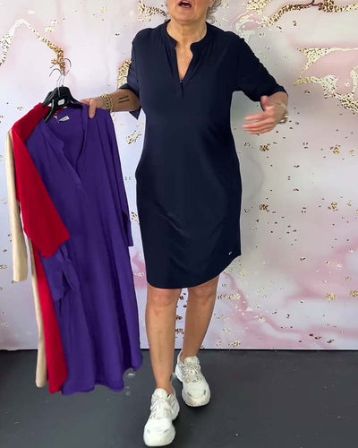 Léa™ | Robe Unie Col V