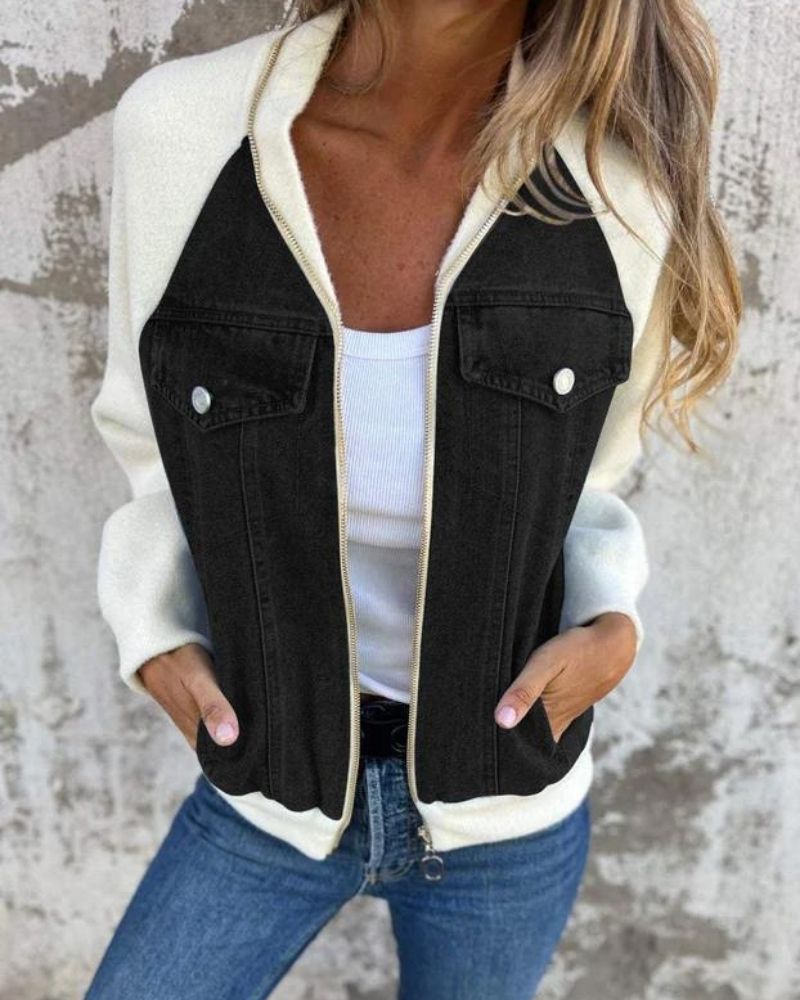 ANIDIA - VESTE MODERNE EN TISSU DENIM