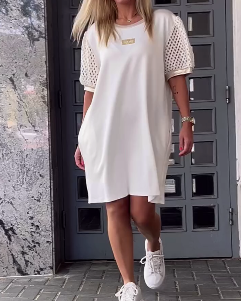 Robe Col Rond Creux Droite