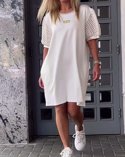 Robe Col Rond Creux Droite