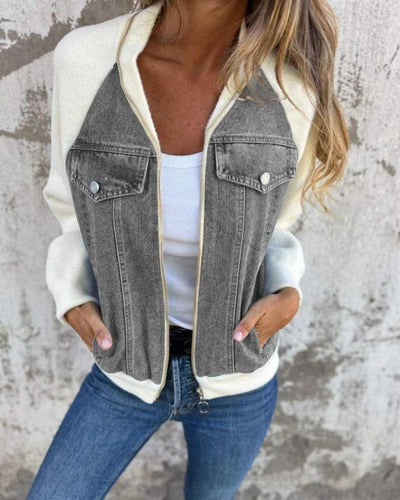 ANIDIA - VESTE MODERNE EN TISSU DENIM