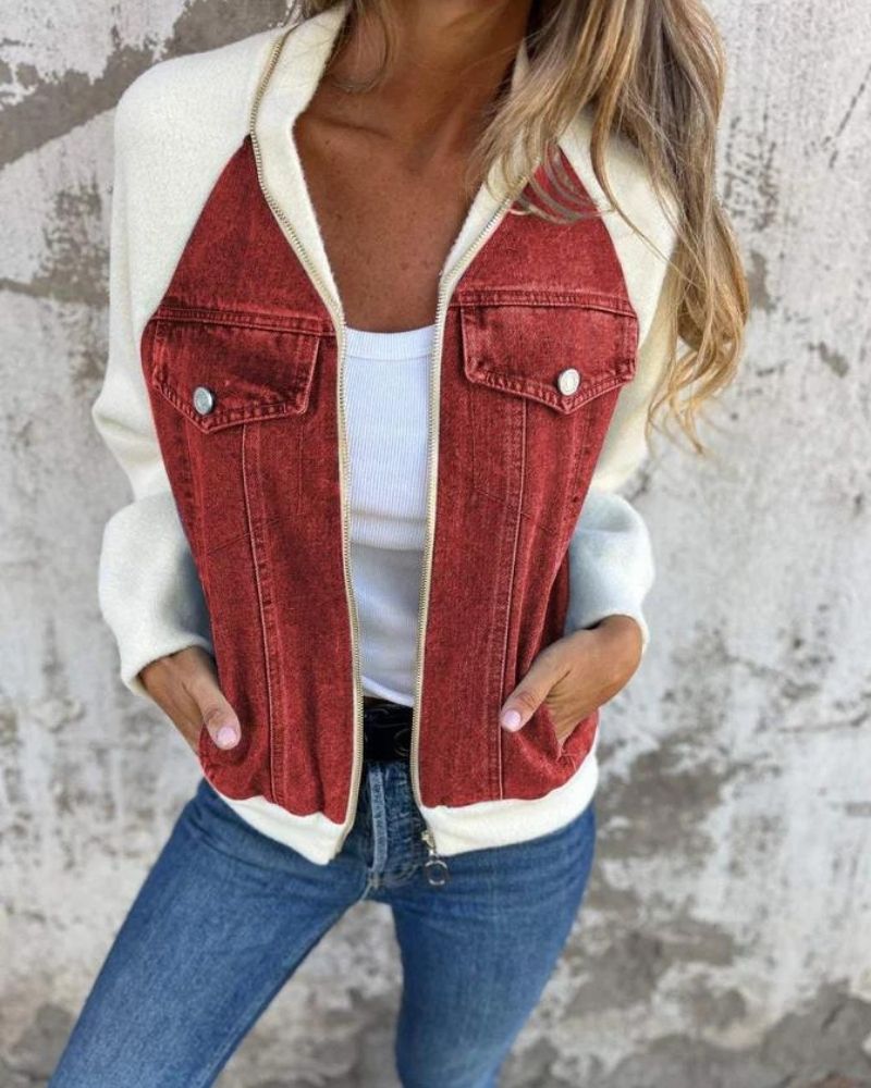 ANIDIA - VESTE MODERNE EN TISSU DENIM