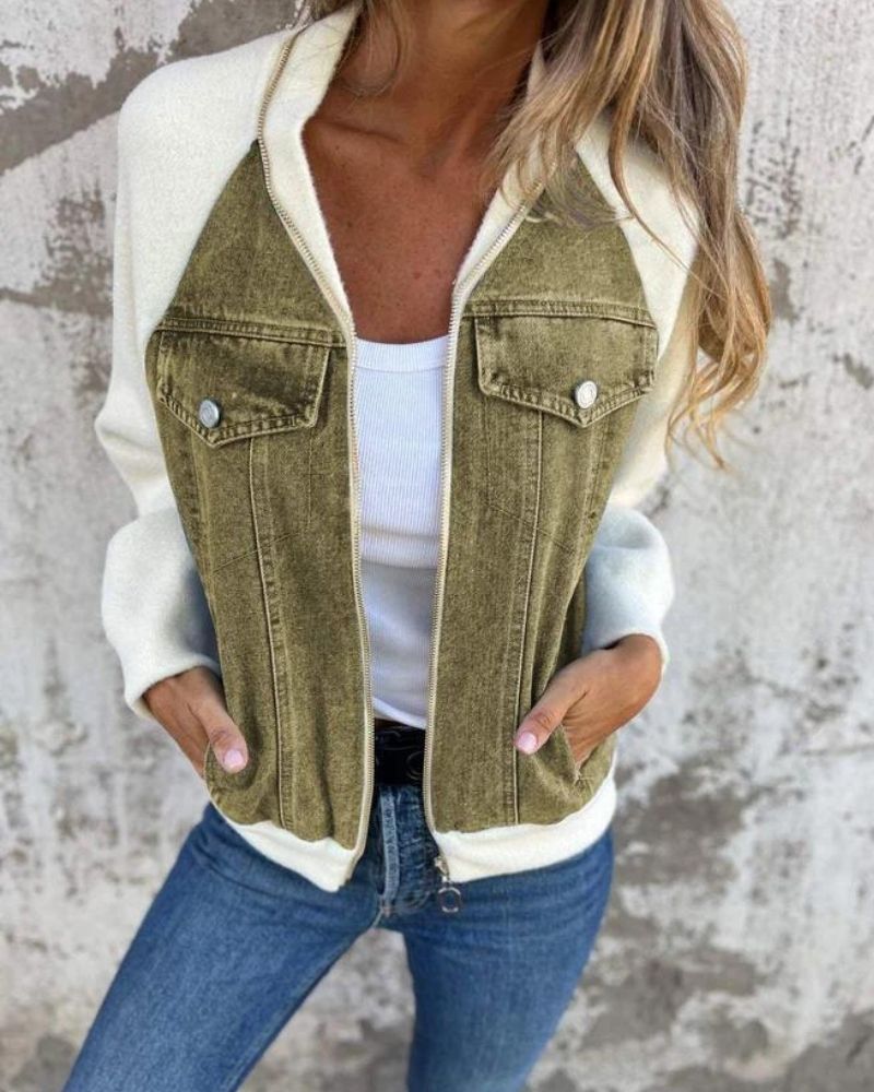 ANIDIA - VESTE MODERNE EN TISSU DENIM