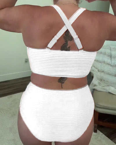 Bikini décontracté triangle de couleur unie