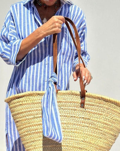 Robe chemise classique à rayures