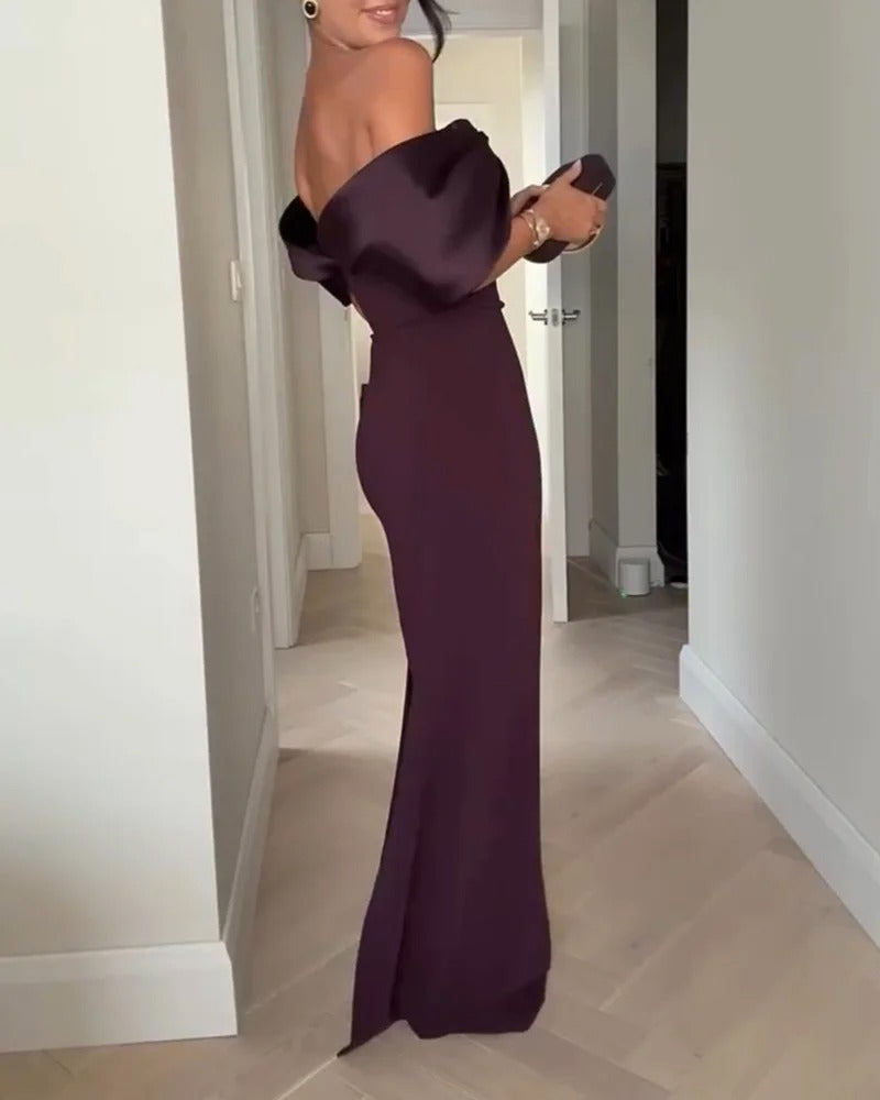 Robe de soirée élégante à épaules dénudées