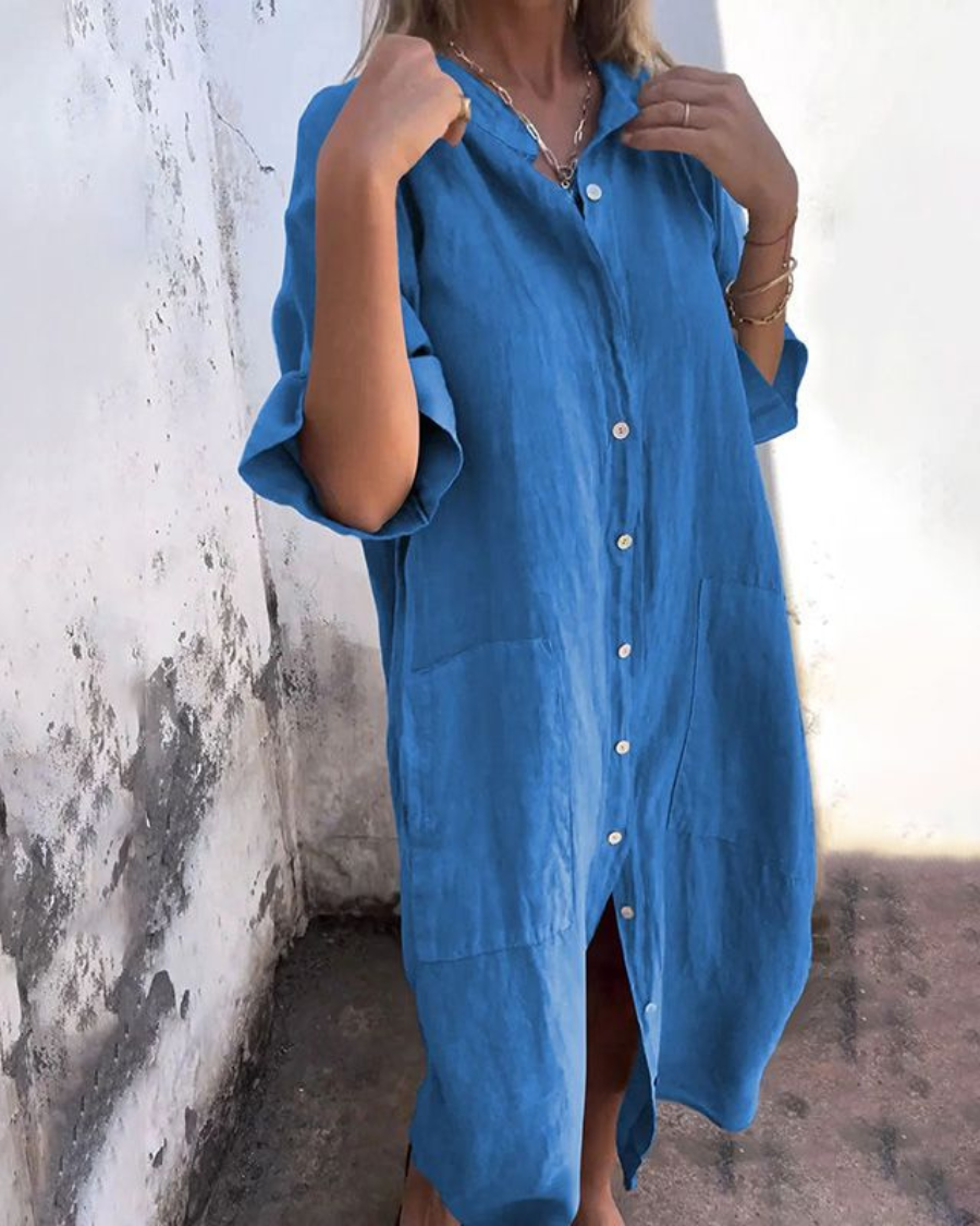 MEIVA - ROBE LONGUE CHEMISE EN COTON ET LIN
