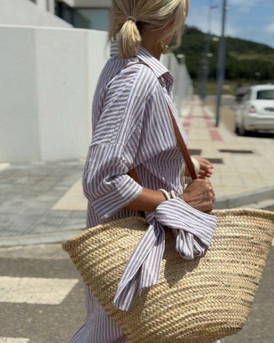 Robe chemise classique à rayures