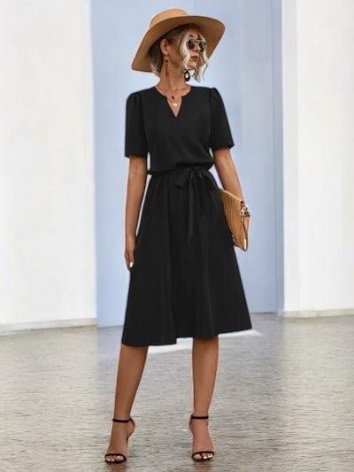 Océane - Robe D'Été Avec Détails De Nœuds Et Encolure Notch