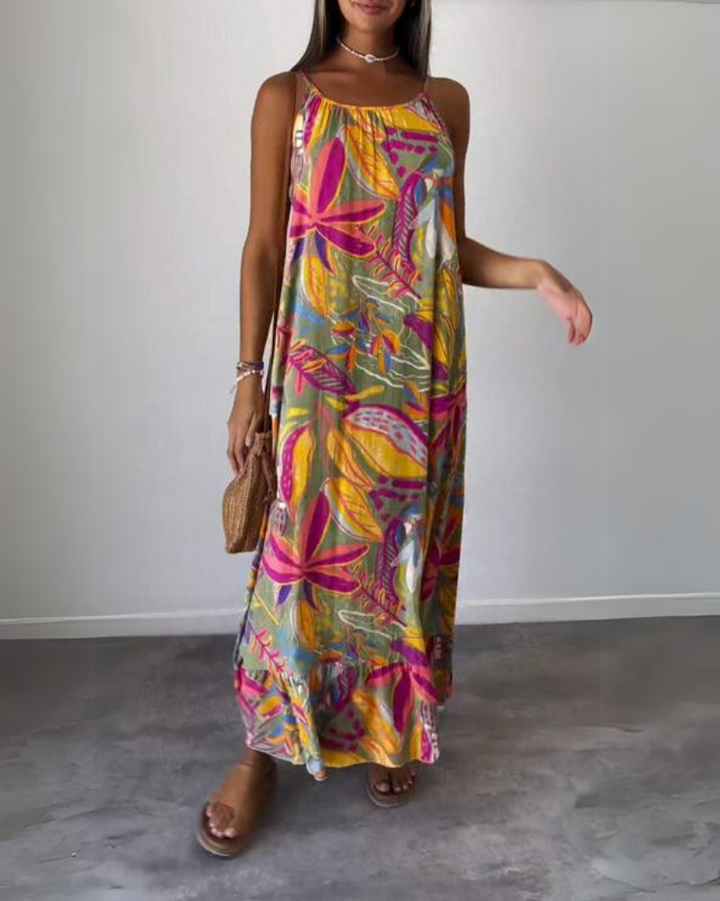 MERINA – ROBE LONGUE IMPRIMÉE CONFORTABLE