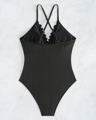 Maillot de Bain Monopièce Uni Sexy Découpé