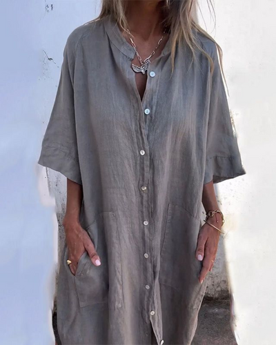 MEIVA - ROBE LONGUE CHEMISE EN COTON ET LIN