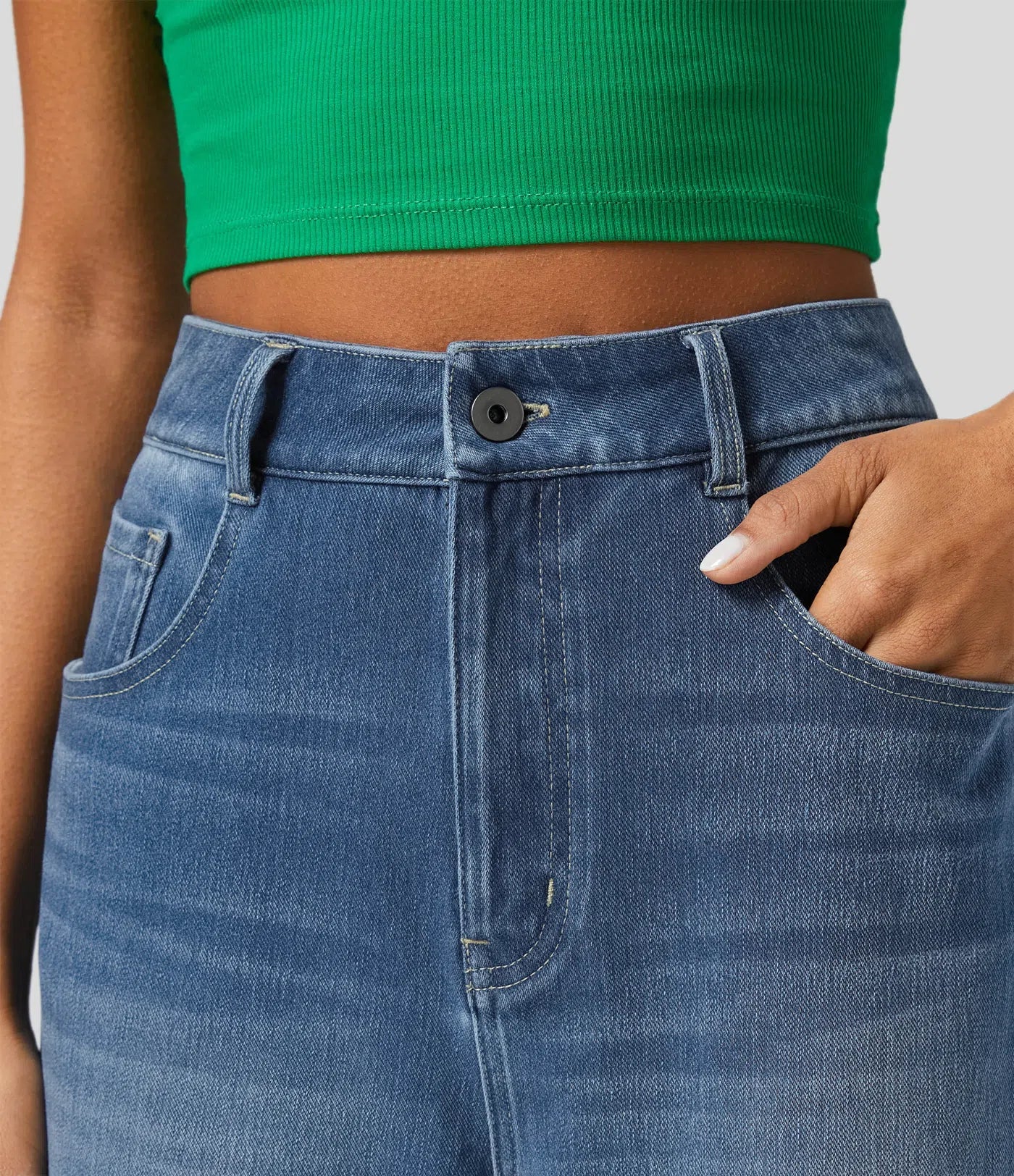 Louise™ | Jean Taille Haute à Revers