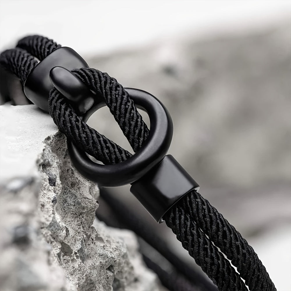 Bracelet de corde élégant fait à la main pour hommes - Parfait pour l'automne !