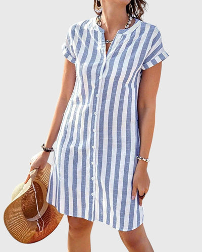 LINA™ | Robe-Chemise Rayée