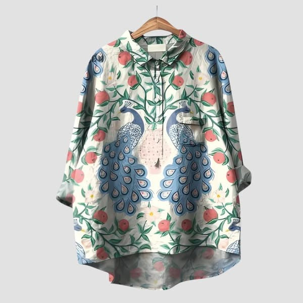 Chemise brodée fleurie