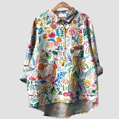Chemise brodée fleurie