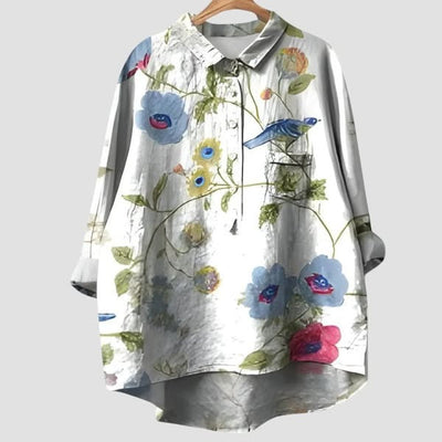 Chemise brodée fleurie