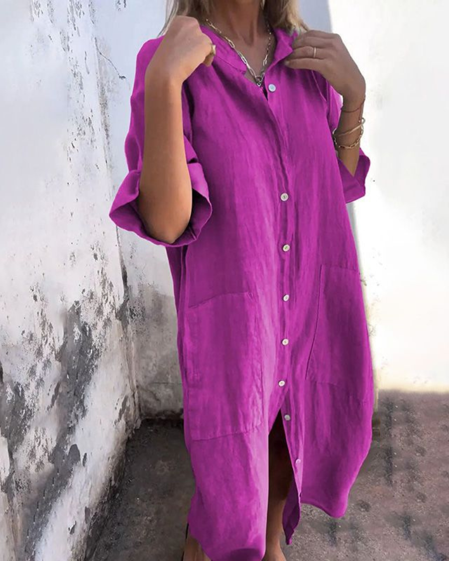 MEIVA - ROBE LONGUE CHEMISE EN COTON ET LIN