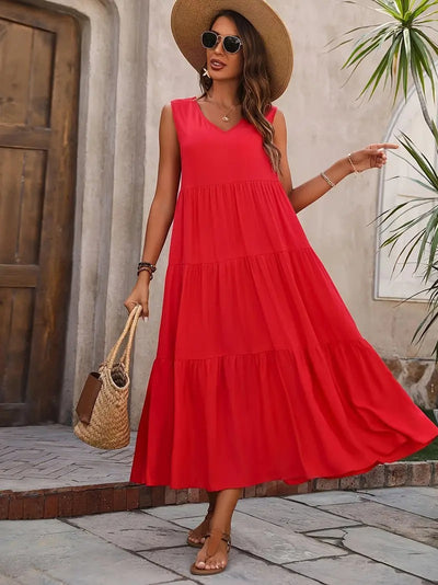 Robe débardeur ample sans manches décontractée