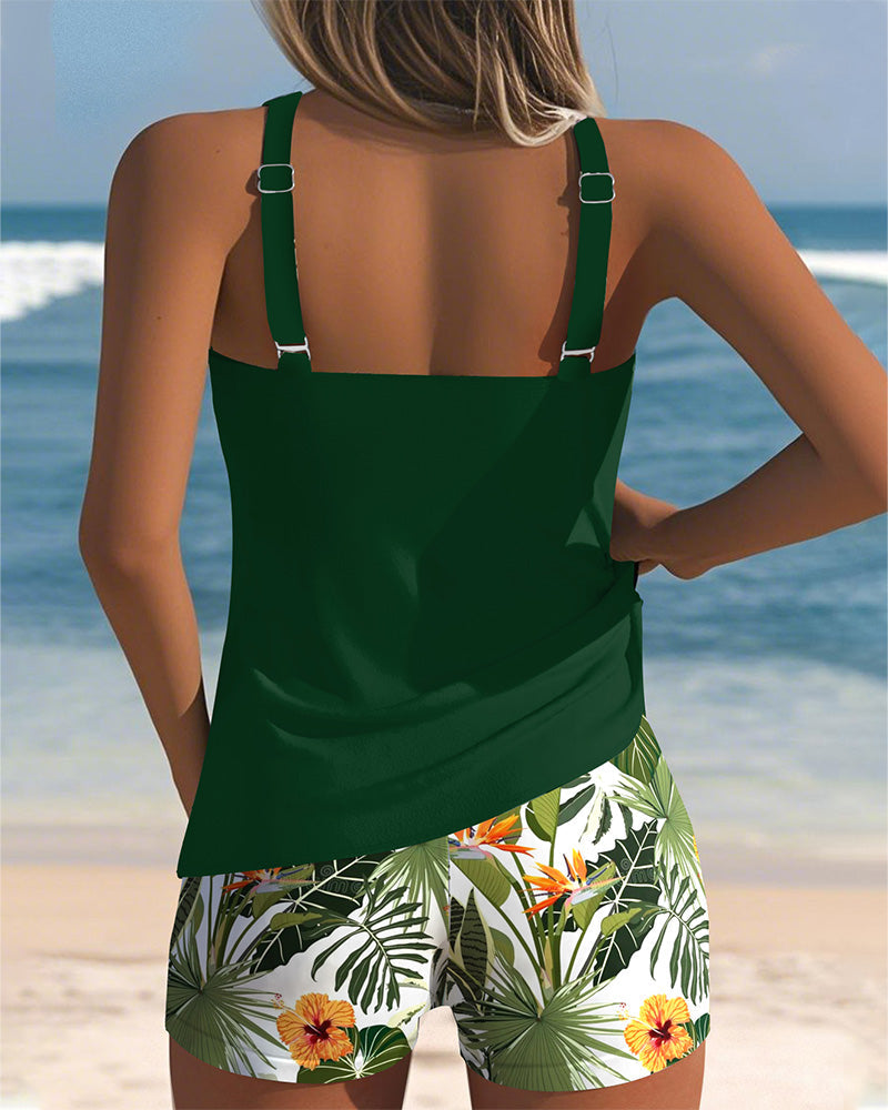Maillot de bain Palmier Coco Imprimé Deux Pièces