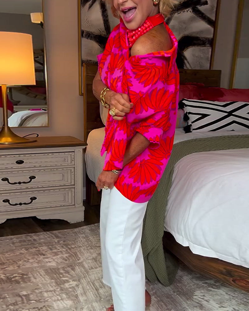 Blouse Mode Col Imprimée