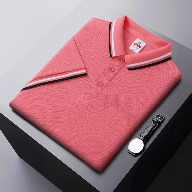 Polo homme – Coupe droite – Tissu respirant – Col rayé élégant casual