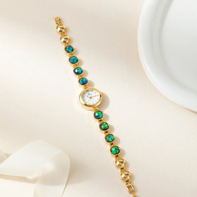 Nyra™ | Montre Bohème Élégante avec Perles Dorées