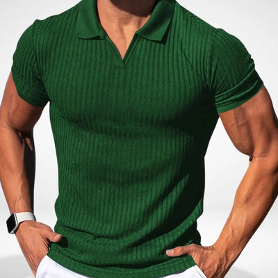 Polo à rayures côtelées ajusté pour Homme – Mccoy