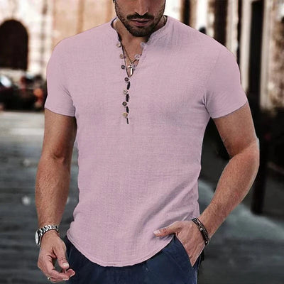 Chemise homme manches courtes – Coupe slim – Tissu respirant – Col boutonné casual