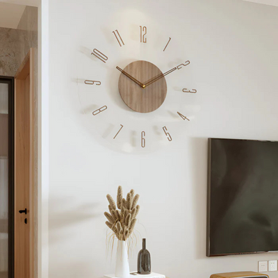 Nock - Grande horloge murale de salon en acrylique et bois