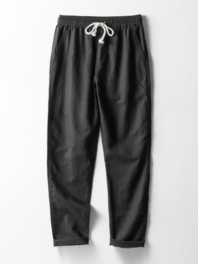 Chemise boutonnée en mélange de lin et rayonne et pantalon droit en lin