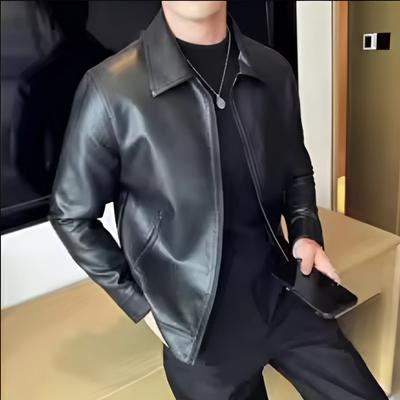 JAN | Veste en Cuir Minimaliste pour Homme