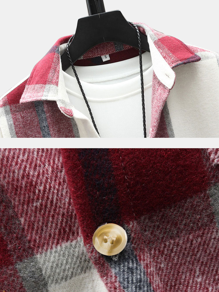 Surchemise à carreaux en flanelle avec poche
