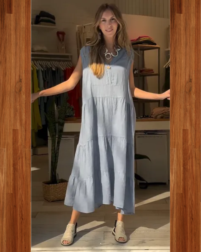 AROMEA - Robe en Lin Sans Manches
