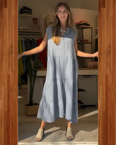AROMEA - Robe en Lin Sans Manches