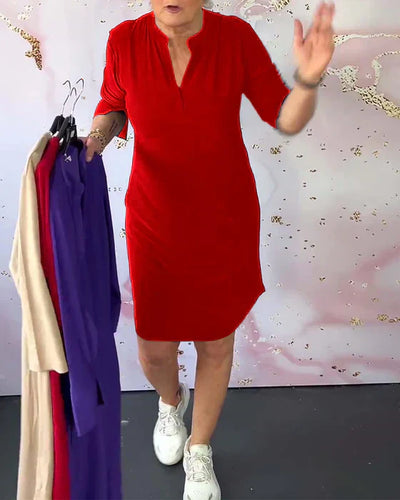 Léa™ | Robe Unie Col V