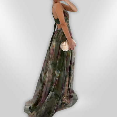 ELÉNA | Robe Longue Élégante à Imprimé Floral