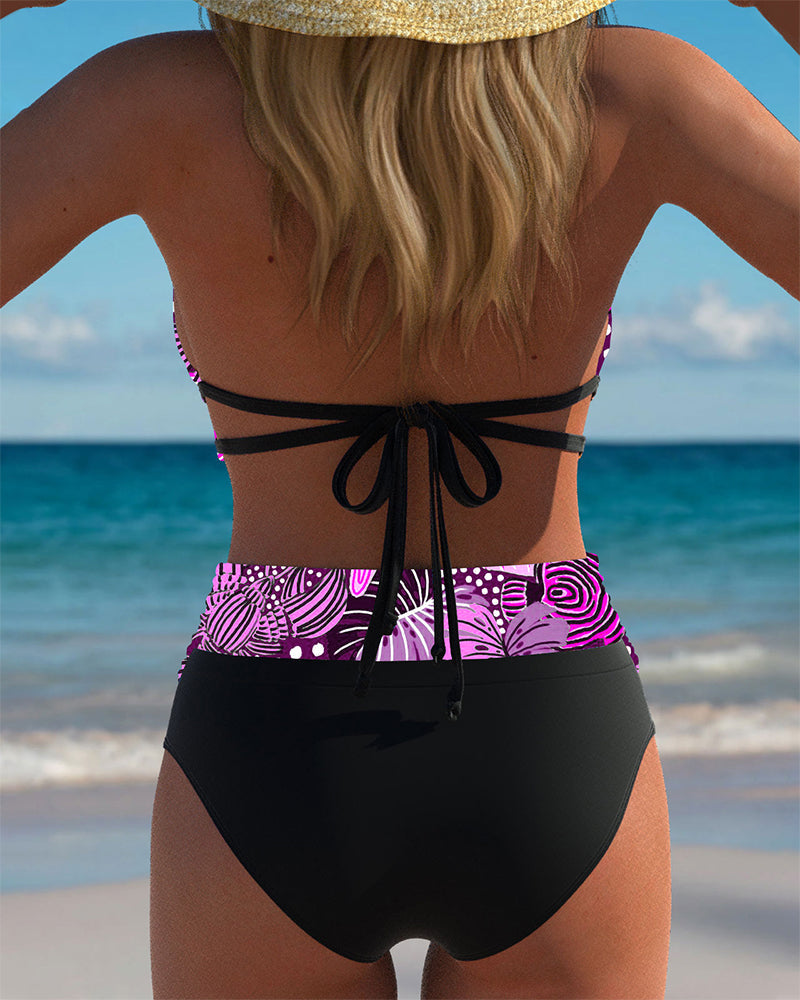 Bikini Sexy Dos Nu Soutien-Gorge Imprimé
