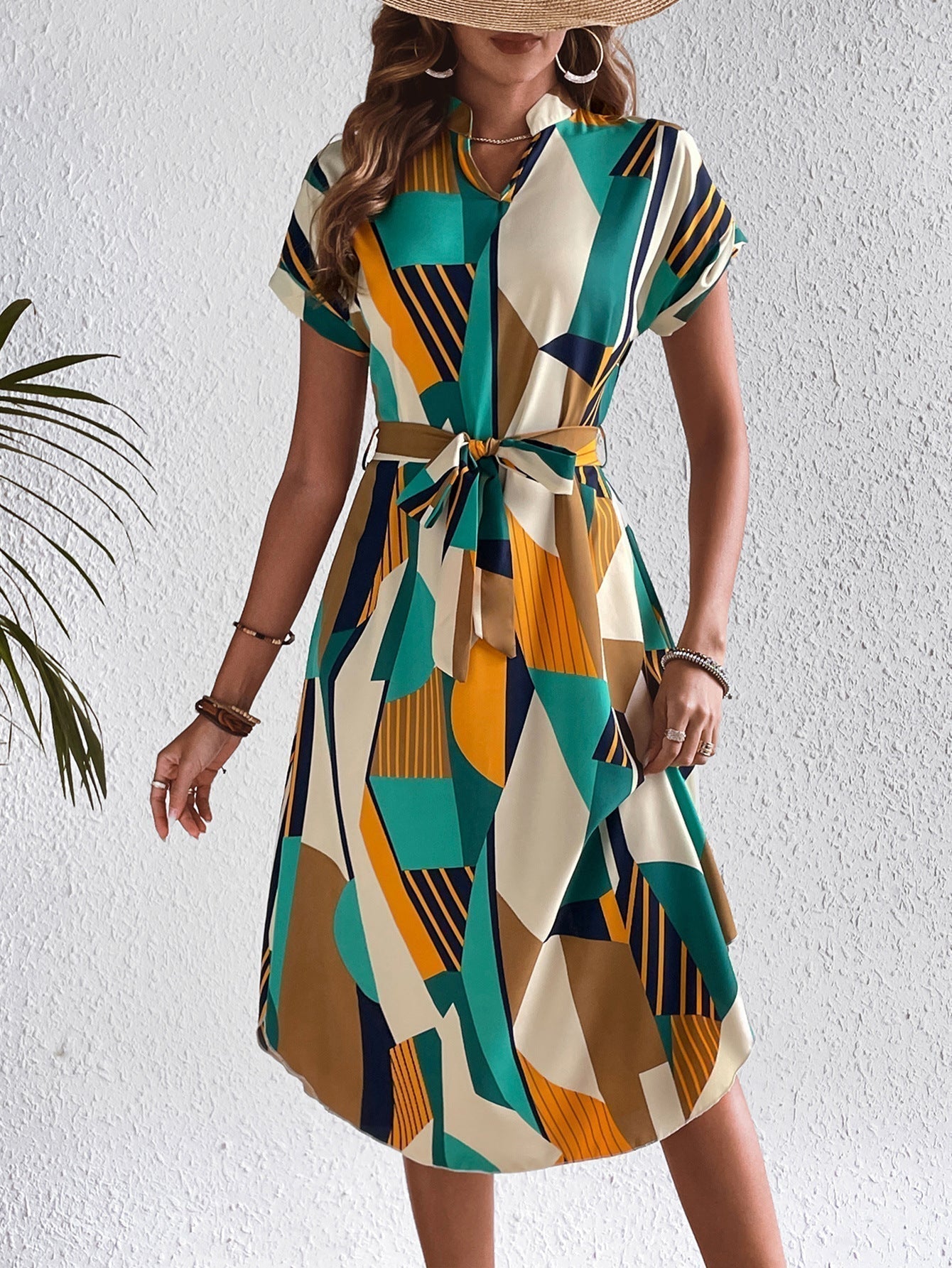 Robe Chemise Colorée | Imprimé Géométrique | Légère & Audacieuse