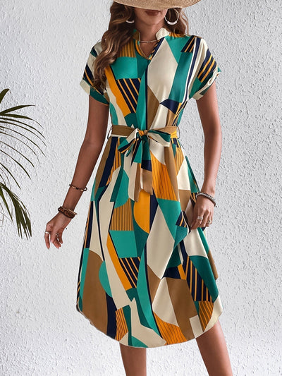 Robe Chemise Colorée | Imprimé Géométrique | Légère & Audacieuse