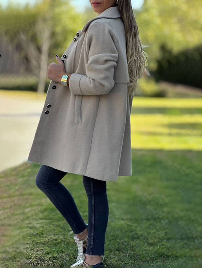 Manteau Classique à Boutons | Élégance Intemporelle | Coupe Droite